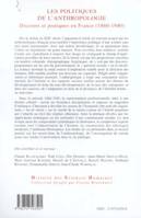 Les politiques de l'anthropologie : Discours et pratiques en France, Discours et pratiques en France (1860-1940)