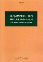 Prelude and Fugue, HPS 952. op. 29. string orchestra. Partition d'étude.