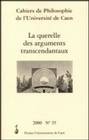 Cahiers de philosophie de l'université de Caen, n°35/2000, La querelle des arguments transcendantaux