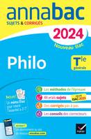 Annales du bac Annabac 2024 Philo Tle générale, sujets corrigés nouveau Bac