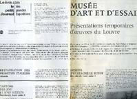 Le Petit Journal des Grandes Expositions, nouvelle série N°57 : Musée d'Art et d'Essai. Présentations temporaires d'oeuvres du Louvre.