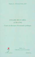 Cesare Beccaria (1738-1794), Cours et discours d'économie politique