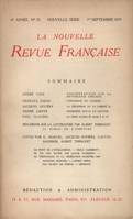 La Nouvelle Revue Française N' 72 (Septembre 1919)