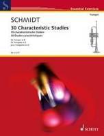 30 Études caractéristiques, OEuvres des Arban, Concone, Kopprasch, Kreutzer, Sachse, Schmidt. trumpet in Bb.