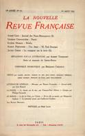 La Nouvelle Revue Française N' 155 (Aoűt 1926)