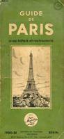 GUIDE DE PARIS AVEC HOTEL ET RESTAURANTS 1950-51