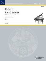 Five Time Ten Etudes, Ten studies of medium difficulty. op. 57. piano.