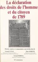 La déclaration des droits de l'homme et du citoyen de 1789 : histoire, analyse et commentaires