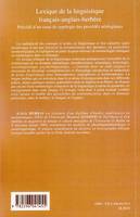 Lexique de la linguistique français-anglais-berbère, Précédé d'un essai de typologie des procédés néologiques