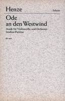 Ode an den Westwind, über das Gedicht von Percy Bysshe Shelley. cello and orchestra. Partition d'étude.