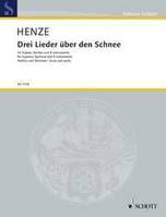 Drei Lieder über den Schnee, for Soprano, Baritone and 8 Instruments. soprano, baritone and 8 instruments (clarinet in Bb, horn in F, bassoon, 2 violins, viola, cello, double bass). Partition et parties.