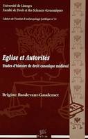 Église et autorités. Études d'histoire de droit canonique médiéval, études d'histoire de droit canonique médiéval