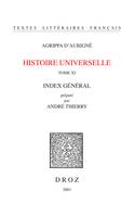 Histoire universelle, Tome XI, Index général