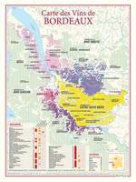 Carte des vins de Bordeaux, 30x40 cm