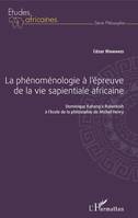 La phénoménologie à l'épreuve de la vie sapientiale africaine, Dominique Kahang'a Rukonkish à l'école de la philosophie de Michel Henry