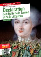 Déclaration des droits de la femme et de la citoyenne (oeuvre au programme Bac 2024, 1re G & T), suivi du parcours « Écrire et combattre pour l'égalité »