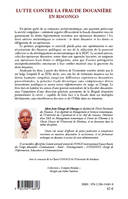 Lutte contre la fraude douanière en RD Congo, pour la création d'une direction générale de la Brigade douanière, enjeux financiers pour la reconstruction