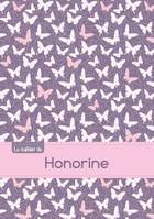 Le cahier de Honorine - Petits carreaux, 96p, A5 - Papillons Mauve