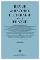 Revue d'Histoire littéraire de la France