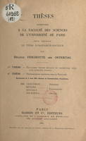 Équilibre entre métaux et chlorures alcalino-terreux fondus, Thèse présentées à la Faculté des sciences de l'Université de Paris pour obtenir le titre d'ingénieur-docteur