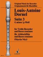 Suite 3 sol mineur, treble recorder and basso continuo.