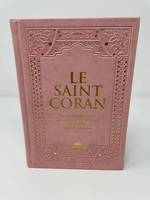 Saint Coran - Bilingue  (arabe,franCais) - Moyen (14x20) - rose clair - arc en ciel