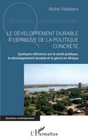 Le développement durable à l'épreuve de la politique concrète, Quelques réflexions sur la santé publique, le développement durable et le genre en afrique