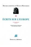 Écrit sur le l'Europe VOL 1 . 1948-1961