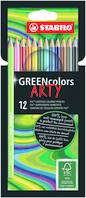 12 crayons de couleur STABILO GREENcolors ARTY