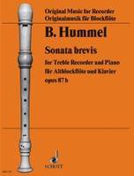 Sonata brevis, op. 87b. treble recorder and piano.