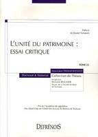 L'unité du patrimoine, essai critique