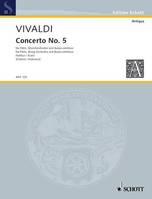 Concerto No. 5, op. 10/5. RV 434/PV 262. flute (treble recorder), string orchestra and basso continuo. Partition.