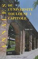 annales ut1 capitole 2015. tome lvi