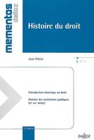 Histoire du droit / introduction historique au droit et histoire des institutions publiques, introduction historique au droit et histoire des institutions publiques