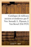 Catalogue de tableaux anciens et modernes par P. Von Anraadt, L. Drouais, J. Van Kessel, dessins, gouaches