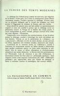 La famine des temps modernes, Essais sur le chômeur