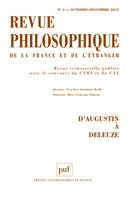 Revue philosophique 2012 tome 137 - n° 4, D'Augustin à Deleuze