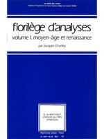 Florilège d'analyses V 1: Moyen-Âge, Renaissance, Guillaume de Machaut, Josquin des Prés, Clément Janequin