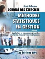 CORRIGE DES EXERCICES. METHODES STATISTIQUES EN GESTION (5. ED.)