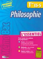 MEMOBAC L'ESSENTIEL PHILOSOPHIE TERMINALES ES S