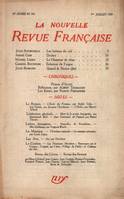 La Nouvelle Revue Française N' 190 (Juillet 1929)