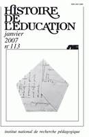 Histoire de l'éducation, n° 113/2007