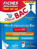 Objectif BAC Fiches  Tout-en-un Tle Spécialité SES - Histoire-Géo, géopolitique + Philo + Grand Oral