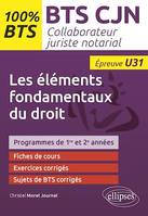 Les fondamentaux de droit (U31), BTS collaborateur juriste notarial