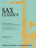 Sax Classics, Classical arrangements. Alto Saxophone and Piano.