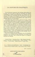 La nature en politique ou enjeu philosophique de l'écologie