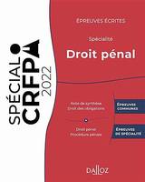 Spécial CRFPA, Épreuves écrites du CRFPA, Spécialité droit pénal