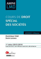 COURS DE DROIT SPECIAL DES SOCIETES 2015-2016