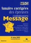 Message 2005 : Annales corrigées des épreuves communes, message