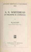 A. N. Whitehead, Un philosophe de l'expérience